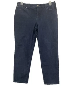 Chicos Jeans Womens 2R US 12R Fabulously Slimming Ankle Leg Stretch Dark Wash - Picture 1 of 20