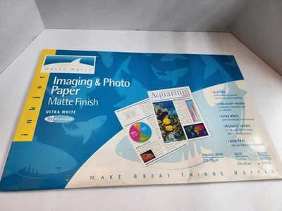 Great White Inkjet Imaging And Photo Paper Matte Finish 11x17. Lot Of 4 1/2 Pack - Image 1 of 4