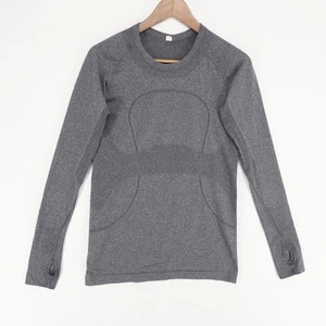 Lululemon Shirt Womens 8 Gray Swiftly Tech Long Sleeve Crew Thumbholes Running - Picture 1 of 8