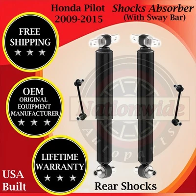 Monroe OEM Rear Shocks W/ Sway Bar For 2009-2015 Honda Pilot Lifetime Warranty — 第 1/4 张图片