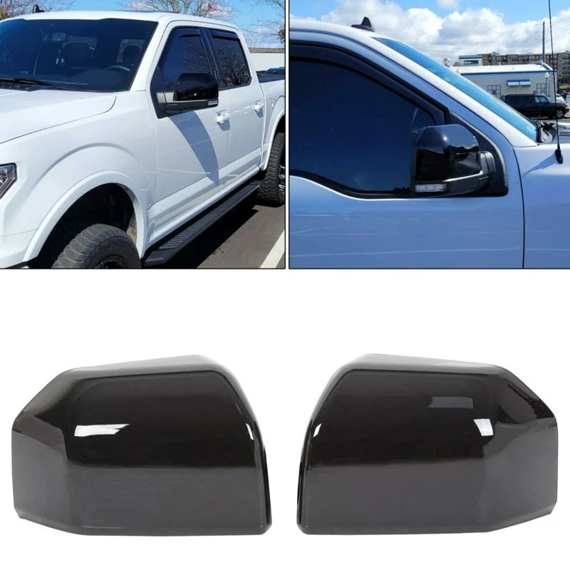 Capas espelhadas pretas esquerda e direita para caminhonetes Ford F-150 2015-2020 - Imagem 1 de 4