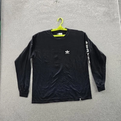 Adidas Men Shirt L Black Number 3 Logo Print Graphic Long Sleeve - Image 1 of 4