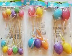 Glittery Multicolor Easter Egg Picks 10” Eggs Crafts, E11, Select Size - Picture 1 of 5