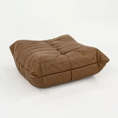 2023 Michel Ducaroy for Ligne Roset TOGO Footstool Ottoman Kyoto Bronze Leather - Image 1 of 4