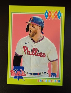 2022 Topps Brooklyn Collection Bryce Harper Chartreuse Parallel #’d /99 Phillies