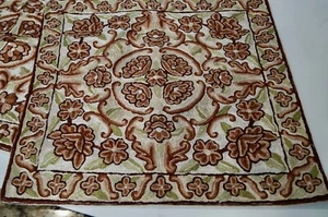 Handwoven Kashmiri Silk15" Floral Throw Pillow Case Cover Cotton Backing - Picture 1 of 8