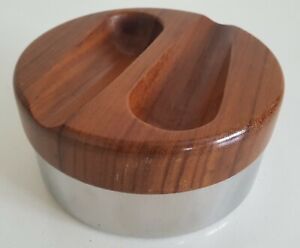 Erhard Teak And Stainless Steel vintage Pipe Rest and Ashtray German made