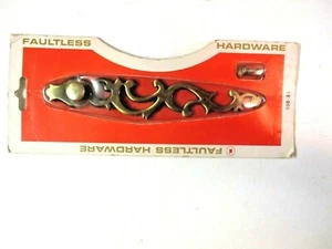 Faultless Hardware USA 1960 Back Plate Drop Bail Pull 6" Centers Dark Brass MCM - Picture 1 of 8