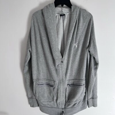 Victoria’s Secret Sudadera Cárdigan Capucha Gris Bolsillos Gran Tamaño Pequeño Foto 1 de 4