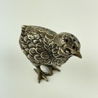 Antique Silver Plated Novelty Chick Form Pepper Shaker Pepperette Length 5cm
