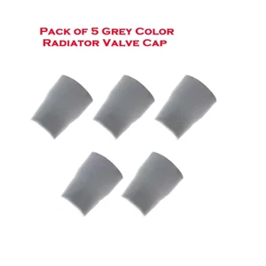 5 x Grey Radiator Valve Cap | Easy Push-Fit | Universal Replacement Valve Cover - Picture 1 of 5