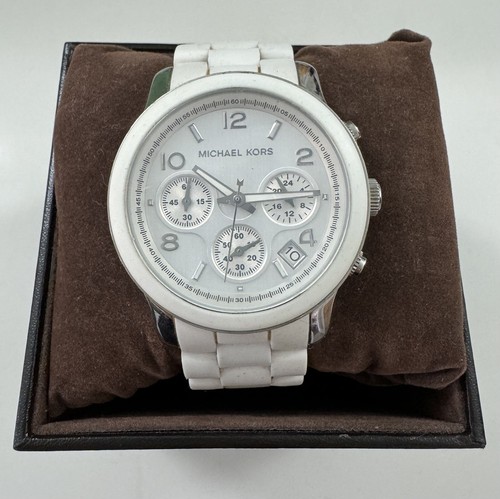 Orologio Michael Kors Donna Mk5423 Cinturino Silicio Bianco