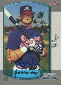 2000 Bowman PAT MANNING Signed Card autograph AUTO BRAVES
