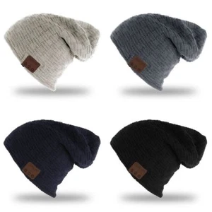 Women Men Winter Outdoor Warm Knit Beanie Skiing Hat Cap with Bluetooth Headset - Picture 1 of 15