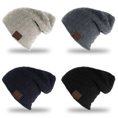 Women Men Winter Outdoor Warm Knit Beanie Skiing Hat Cap with Bluetooth Headset - Image 1 of 4