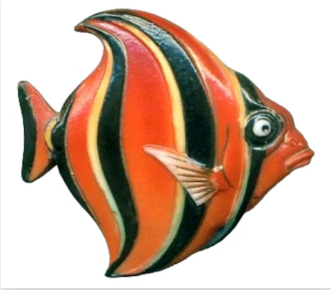 NBS Large Japanese Arita Porcelain Fish Vintage Button 1&3/8" Cover