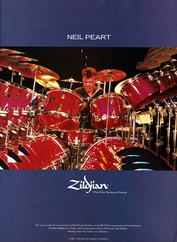 Neal Peart custom poster for ZILDJIAN SYMBOLS RUSH CHECK IT OUT 24x32 - Image 1 of 1