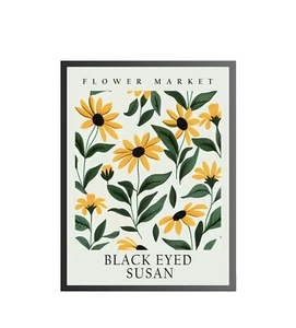 Black Eyed Susan Flower Photo Art Print Poster Wall Art Painting - Picture 1 of 8