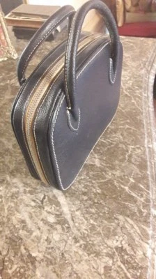 Ancienne trousse à toilette de voyage - Cuir véritable- Année 1950 - Etat neuf - Photo 1/4