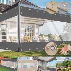PVC Transparente Wasserdichter Planenvorhang Abdeckplane Schutzplane Markise Hof - Bild 1 von 25