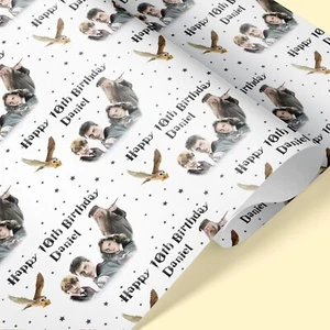 HARRY POTTER Personalised Wrapping Paper / Add Name / Add Age Birthday Gift Wrap - Picture 1 of 6