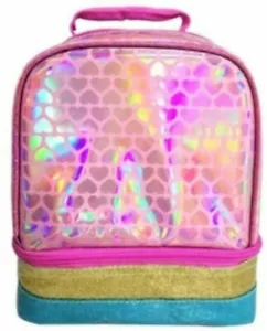 Heart Dual Compartment Lunch Box Brand New For Girls  - Picture 1 of 3