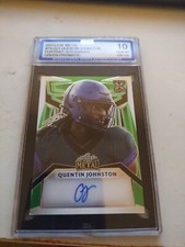 2023 Leaf Metal Draft football Quentin Johnston Chargers 1/3 Green Prismatic