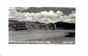 Vintage MUSQUIZ RANCH HOUSE RUINS Jeff Davis County Texas RPPC Postcard 1940s - Picture 1 of 2