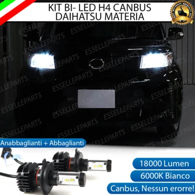 KIT LED H4 6000K DAIHATSU MATERIA 18000 LUMEN CANBUS XENO XENON 100% NO ERRORE - Immagine 1 di 4