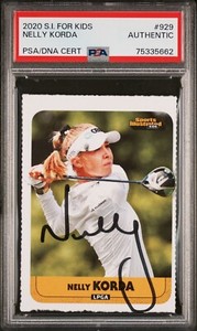 Nelly Korda Signed 2020 Sports Illustrated SI Kids #929 Rookie Card LPGA PSA/DNA