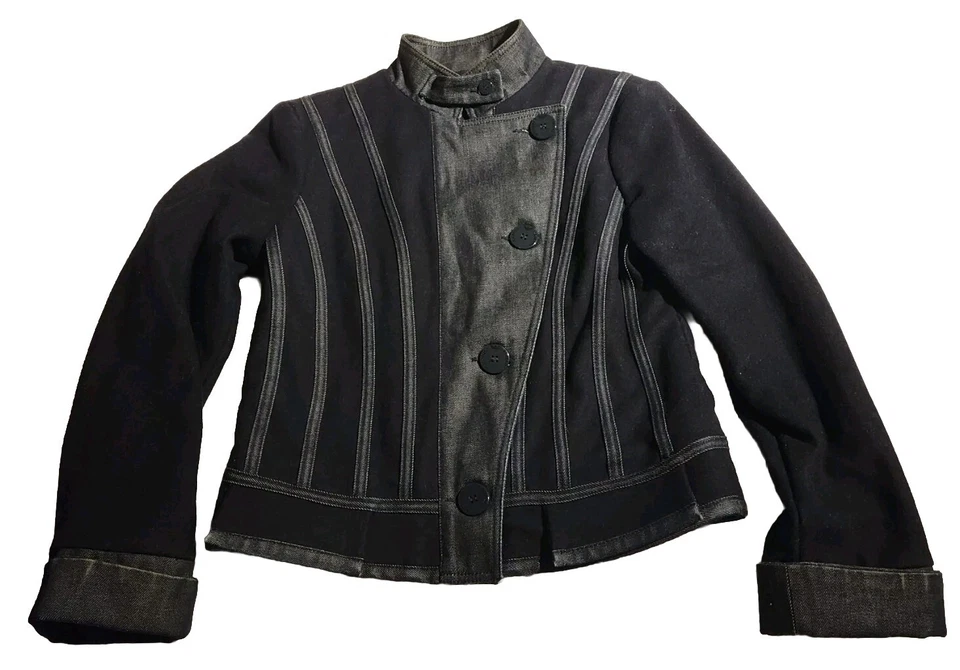 NUEVO SIN ETIQUETAS Chaqueta Blazer Abrigo Emporio Armani Talla 8 Italia Lana Virgen Abotonada Azul Marino  Foto 1 de 4