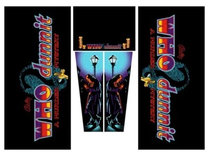 Juego de calcomanías de gabinete para máquina de pinball Bally WHO DUNNIT - Imagen 1 de 1