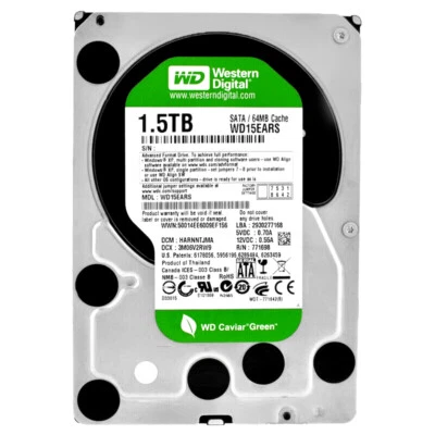 Western Digital 1.5TB WD15EARS SATA II 64MB 7200RPM 3.5 Inch - Image 1 of 4