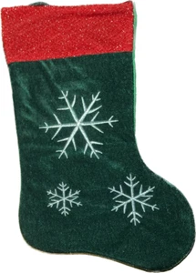 Medias de Navidad copos de nieve verde rojo artículo festivo de Navidad - Imagen 1 de 1
