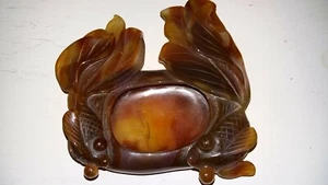 Chinese old miniature agate brush wash pot amazing carved work 19th century - Picture 1 of 12