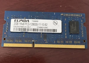 ELPIDA Laptop Arbeitsspeicher RAM EBJ20UF8BDU0-GN-F 2GB DDR3 1Rx8 PC3-12800S-11-10-B2 - Bild 1 von 2
