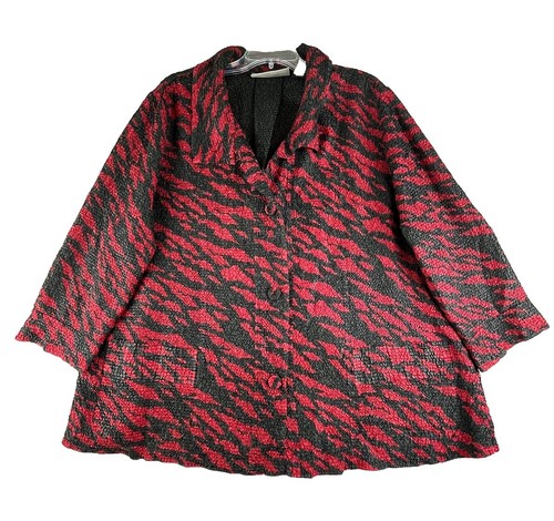 VETEMENTS Giacca Chicos Travelers Collection taglia 3 rosso nero blazer con bottoni pieghe