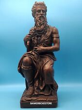 Marwal Ind Replica Statue Michelangelo Famous Moses Horns Dark Bronze  16"