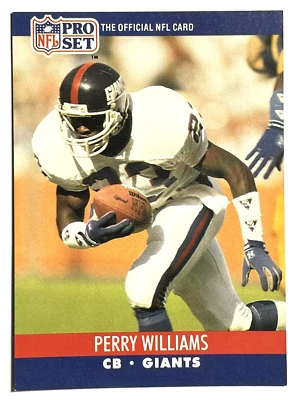 PERRY WILLIAMS New York Giants 1990 Pro Set Football Card #600 - Image 1 of 4