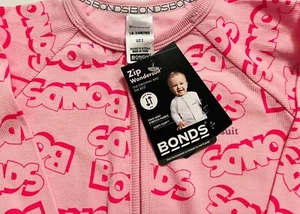 BONDS WONDERSUIT Zippy Zip Romper Pink logo Ribbed BNWT-Size 2 ( 18-24 Months ) - Imagen 1 de 4