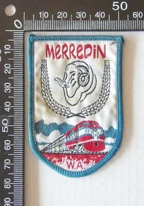 Vintage Merredin Western Australia Souvenir Patch Woven Cloth Sew-On Badge - Foto 1 di 1