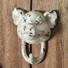 Primitive new Iron PIG wall hook / nice