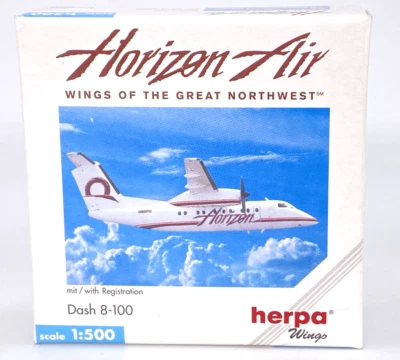Herpa Wings 510028 Horizon Air Dash 8-100 Prop 1:500 Scale Diecast Model NOB - Image 1 of 4