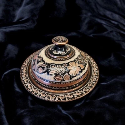 Copper Sugar Bowl with Lid, Decorative Bowl, Candy Dish, Solid Copper Candy Bowl - Image 1 of 4