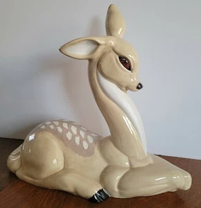 Large 16.5" long x 15" tall Ceramic Resting Deer or Fawn - Picture 1 of 8