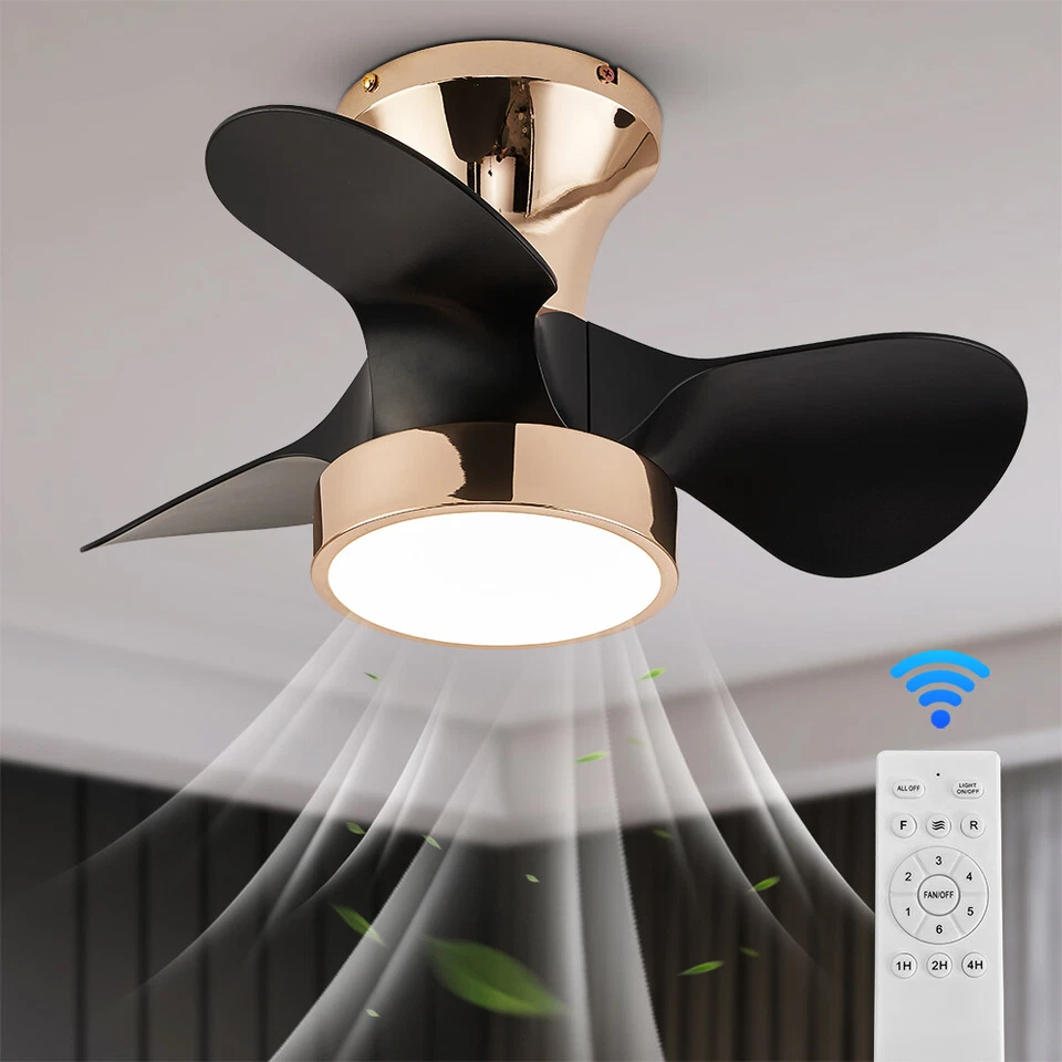 LED Luxury Ceiling Fan Light Chandelier Pendant Lamp Bedroom Remote 6 Speed US - Image 1 of 4