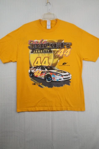 Dale Jarrett NASCAR Shirt Mens Extra Large Yellow UPS Racing 44 Car Graphic Cover