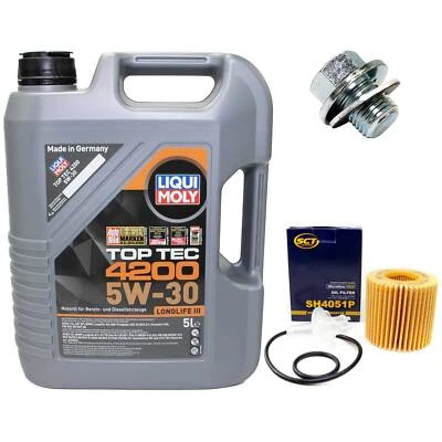 Motoröl Set 5W-30 5 Liter + Ölfilter + Schraube für Toyota Auris RAV 4 Avensis  - Bild 1 von 4
