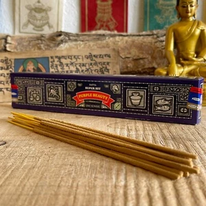 Satya Super Hit Purple Beauty Incense sticks 1 x 15gm/3 x 15gm/12x15gm Boxes - Picture 1 of 4