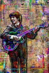 George Harrison von den Beatles 18 x 24 Zoll Poster George Harrison Pop Art kostenloser Versand - Bild 1 von 9